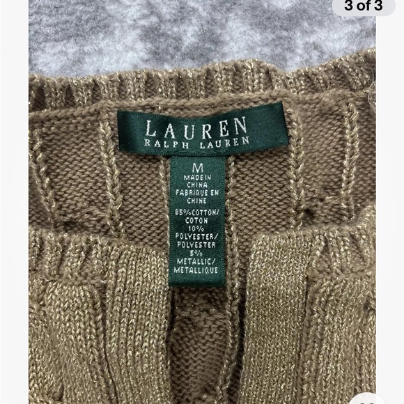 Gold and metallic Ralph Lauren holiday sweater - Picture 3 of 3